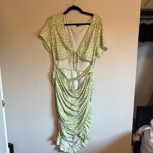 SHEIN Green Floral Dress 2XL